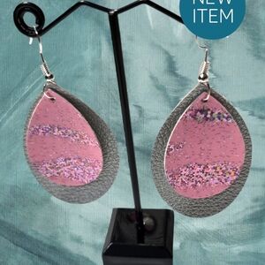 Faux Leather Dangling Earrings